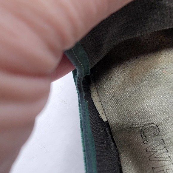 C. Webb Co. Velvet Green Heels Women's Size 7M  2" Kitten Heel Slip On Vintage - Picture 12 of 16